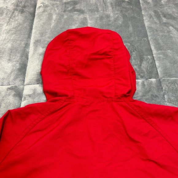 L.L. Bean Jacket Men's Sz M 1/2 Zip Windbreaker Hooded Anorak Red Blue - Picture 12 of 12